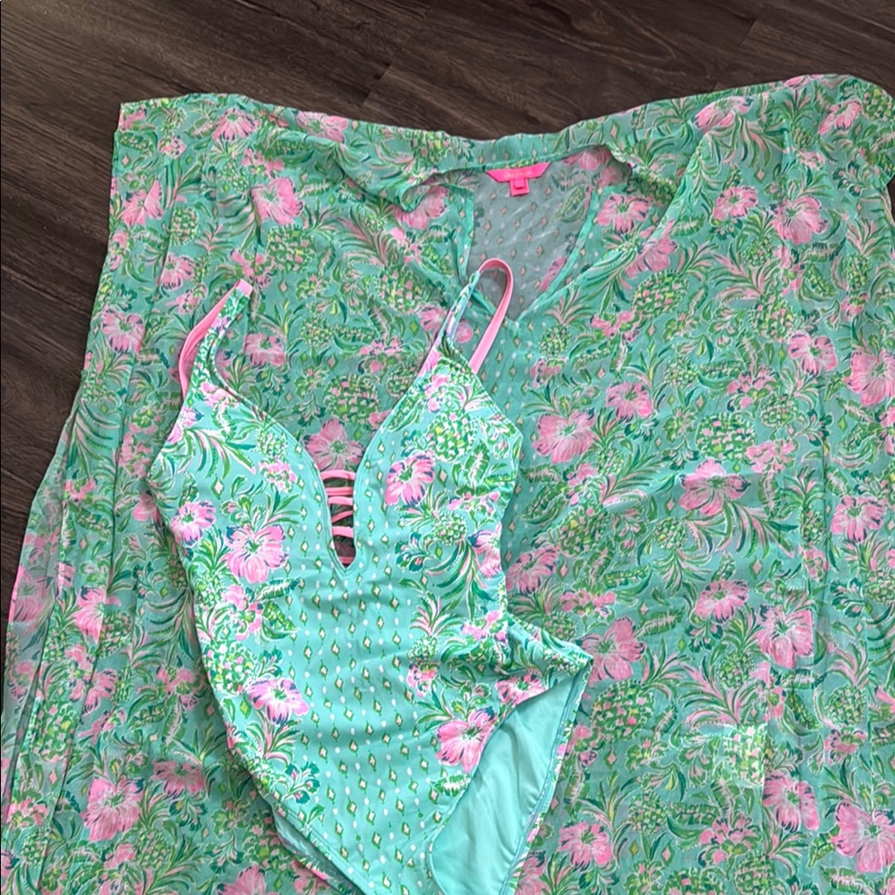 Lilly Pulitzer swim suit and cover size 8.   Both for 130